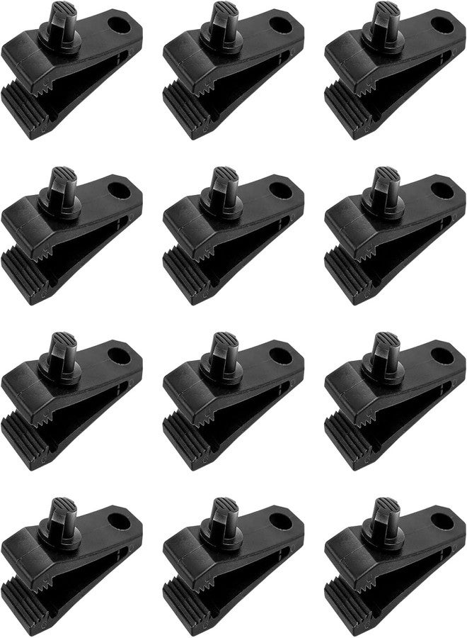 HAPYSA Tarp Clips Heavy Duty Lock Grip, Clamps Withstand 60mph Strong Wind Fit for Awnings, Shark Tent Fastener Clips Holder, Pool Awning Cover Bungee Cord Clip, Car Cover Clamp (12Pcs) - Image 1