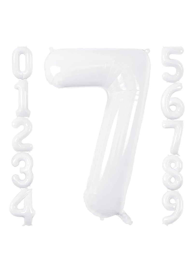ThePartyPopper White Number Balloons 40 Inch Helium Number 7 Balloon for Birthday Party Anniversary Decoration  - Image 1