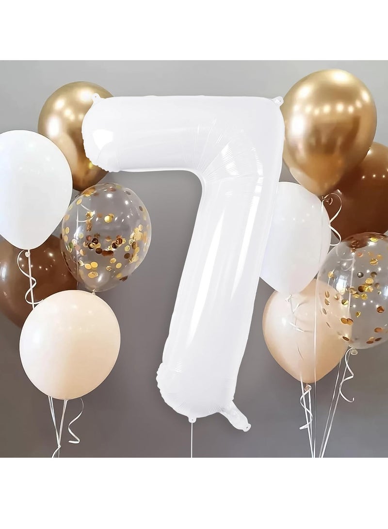 ThePartyPopper White Number Balloons 40 Inch Helium Number 7 Balloon for Birthday Party Anniversary Decoration  - Image 4