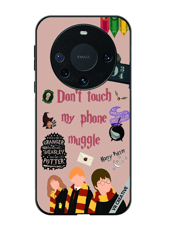 VR CREATIVE Protective Case Cover For Huawei Mate 60 Pro Don't Touch My Phone Muggle Design Multicolour - Image 1