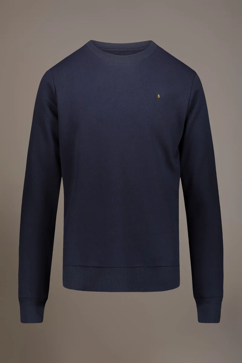 Doppelganger Blue Round neck 100% cotton sweatshirt made in Italy - DK Blue for Men | Best Price UAE