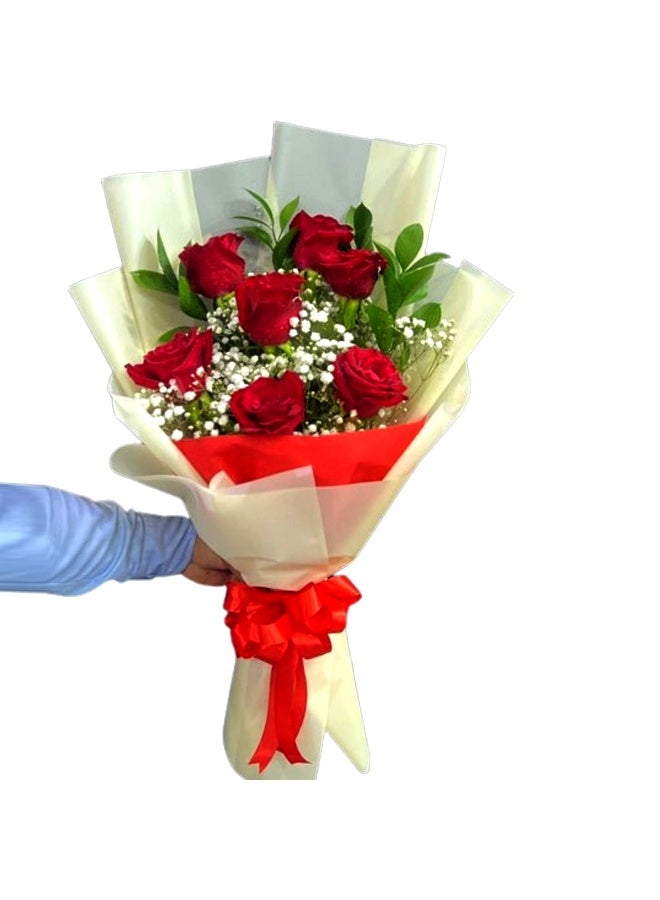 Carmel Flowers Belgium Chocolate With 7 Roses - Image 1