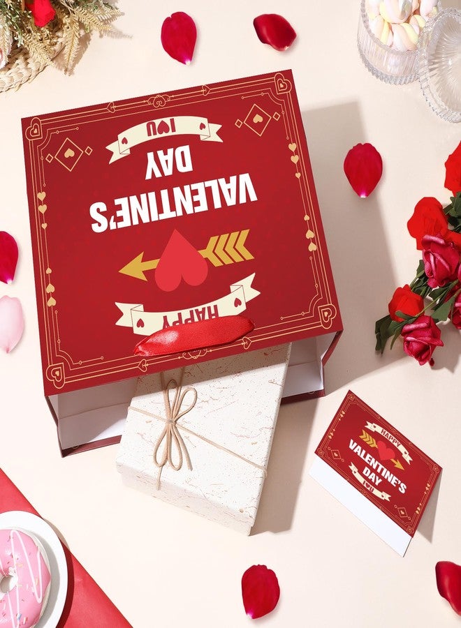 Woosytoo Large Happy Valentines Day Gift Bag Valentine's Day Wrapping Paper Bags Red Goodies Treat Gift Bag with Handles with Greeting Card Tissue Papers for Her Him Men Woman Girlfriend Boyfriend Wife Husband - Image 4