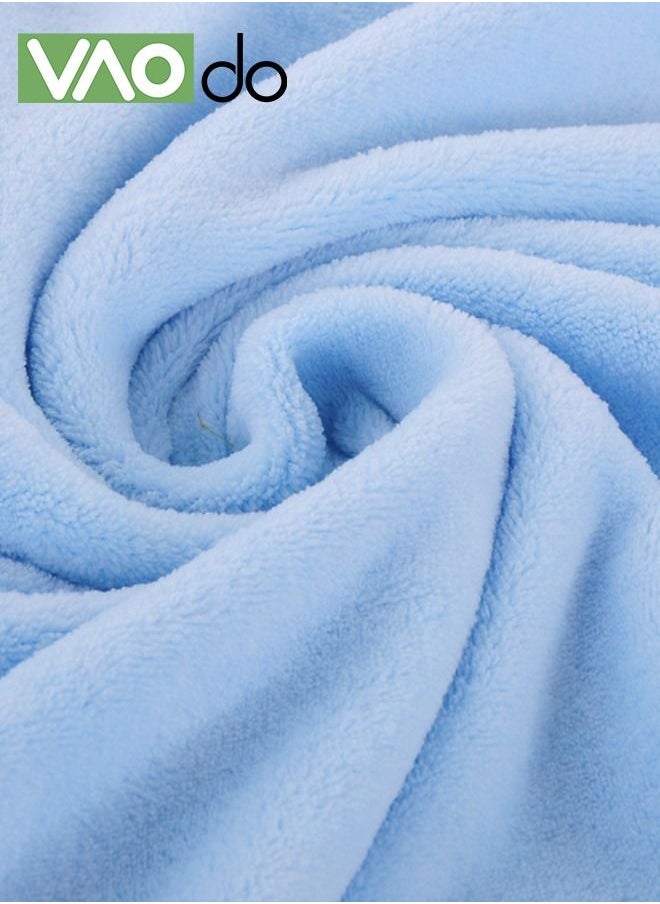 VAOdo - 3-Piece Bath Towel Set, Skin Friendly Coral Wool, Quick Drying, Blue - Image 1