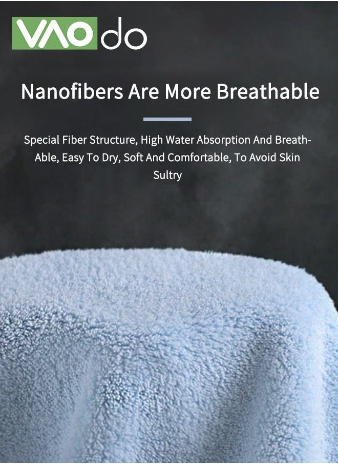 VAOdo - 3-Piece Bath Towel Set, Skin Friendly Coral Wool, Quick Drying, Blue - Image 1