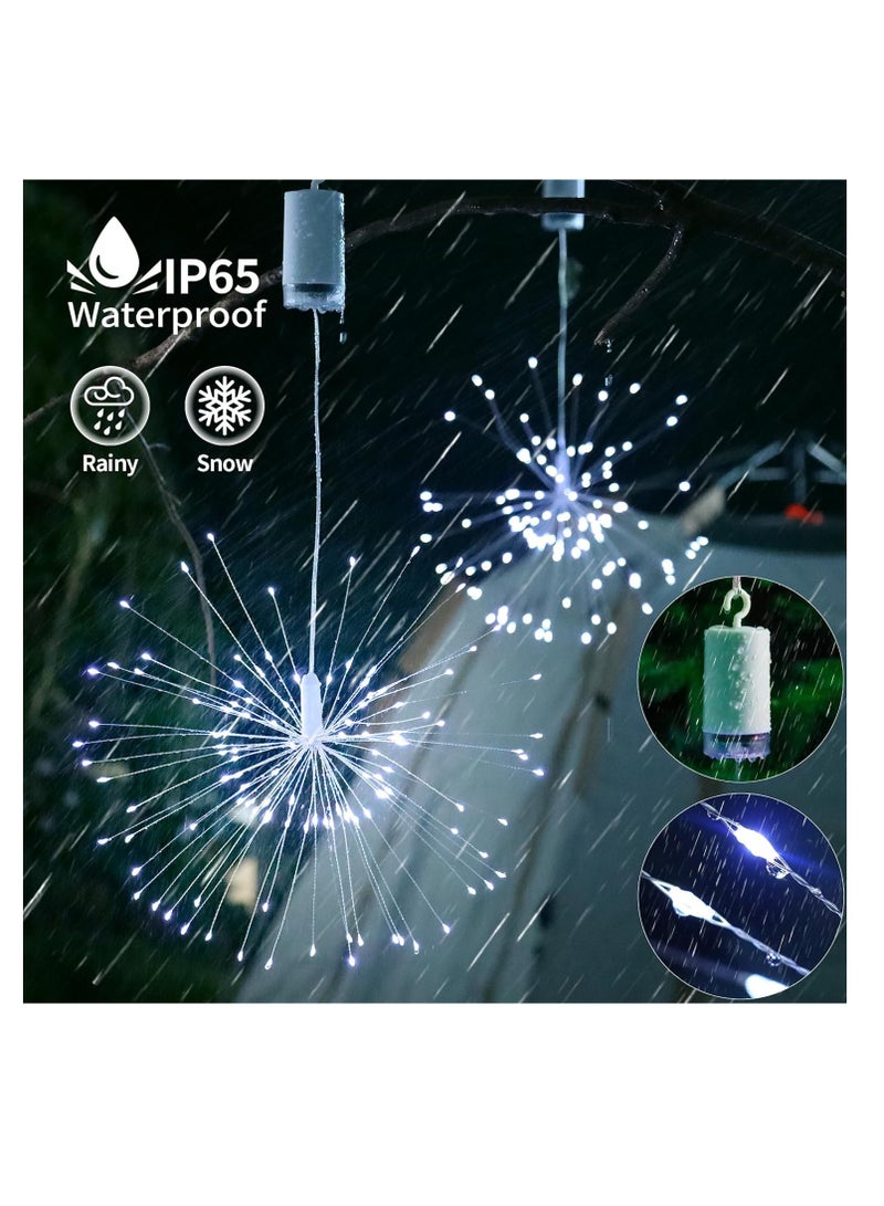 KASTWAVE Lights,120 LED Copper Wire Starburst String Light Battery Operated, 8 Modes sparkling Lights with Remote, Wedding Decorative Hanging Lights for Party Patio (White) - Image 4