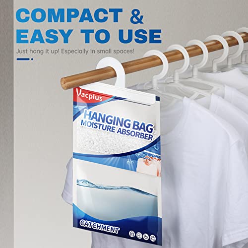 Vacplus Moisture Absorber, 10 Pack Portable Dehumidifiers for Closet and Enclosed Space, 14 OZ Dehumidifier Bags Effectively Trap Extra Moisture, Hanging Moisture Absorbers Eliminate Unpleasant Smell - Image 4