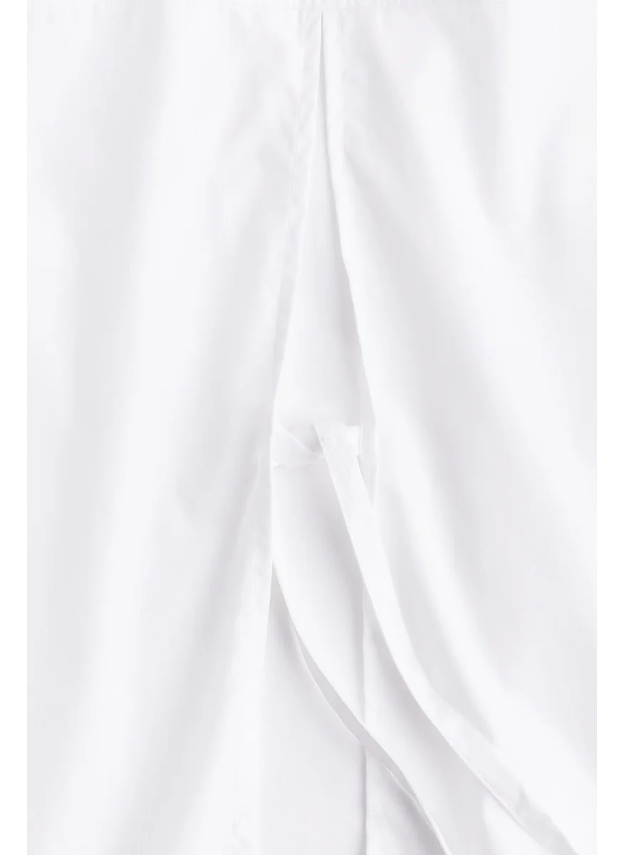 H&M Cropped Tie-Detail Shirt