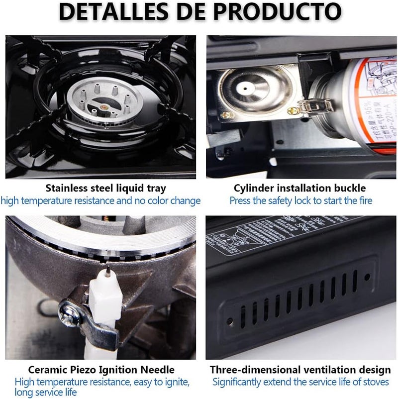 RFAIKA Camping Accessories Portable Gas Grill - Outdoor Windproof Butane Camp Stove, Can use portable gas tanks and liquefied gas tanks - Image 5