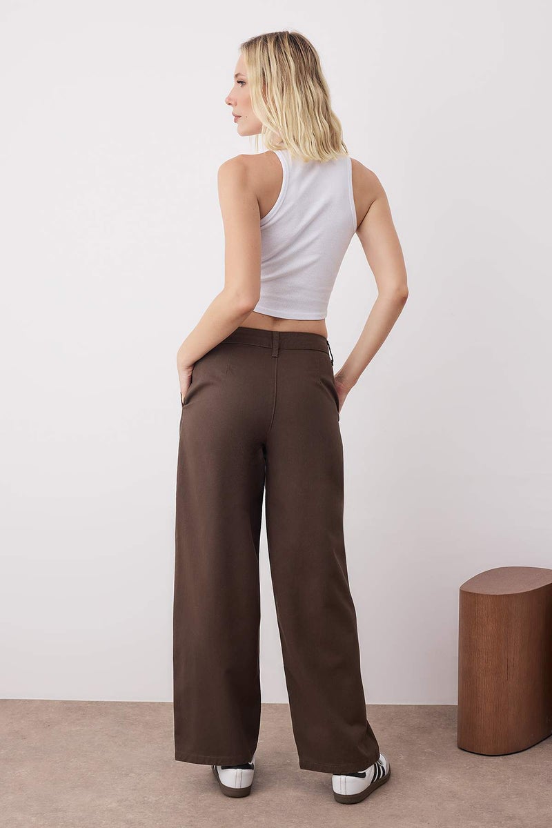 trendyol Brown Regular Waist Baggy Jeans - Image 4