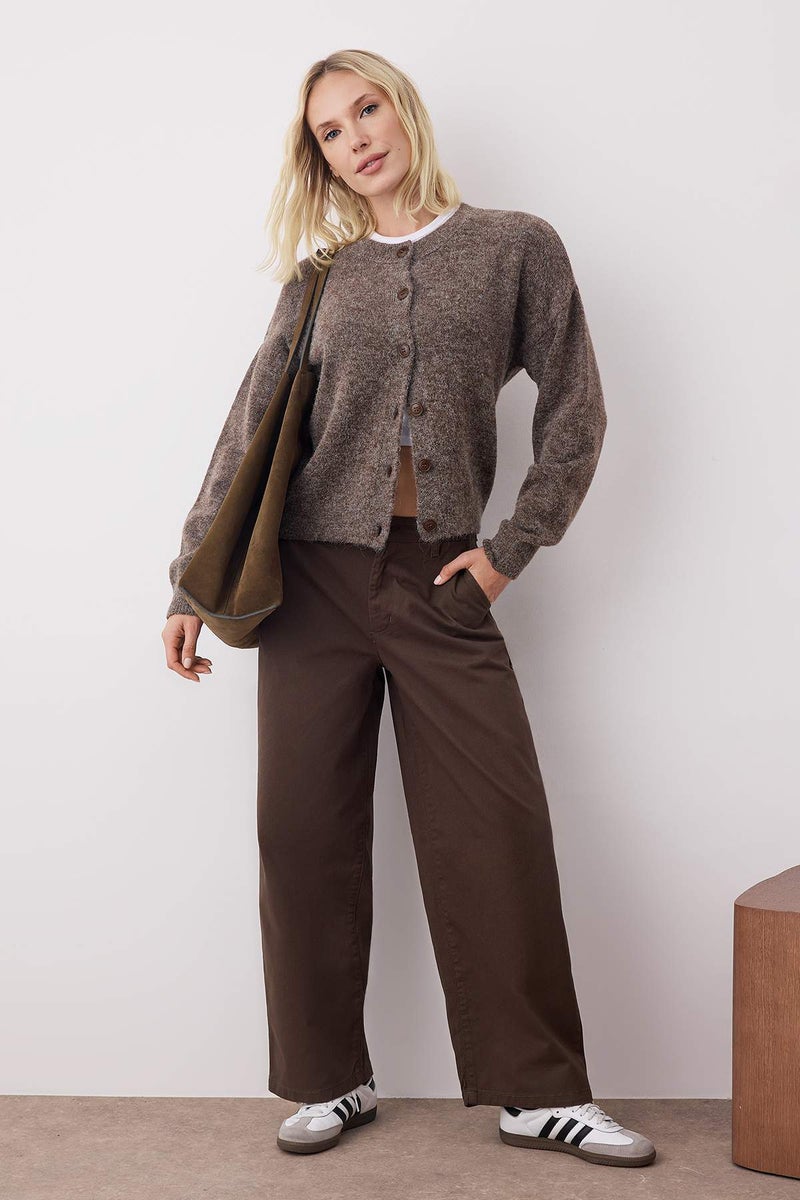 trendyol Brown Regular Waist Baggy Jeans - Image 1
