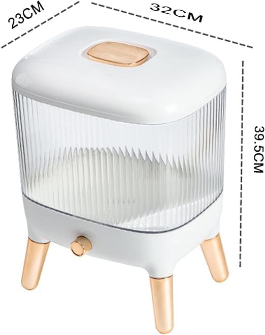 MAPPLE CREATION Household Rice Bucket With Lid Presstype Automatic Output Insectproof And Moistureproof Transparent Grain Storage Bin Dry Food Container Grains Dispenser Gold plated - Image 4
