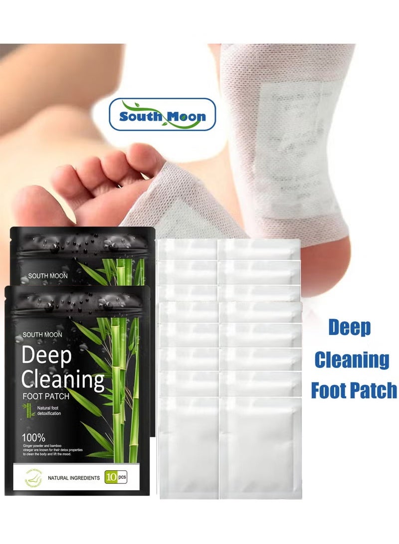 ساوث مون 20 قطع من لاصقات القدم لتنظيف عميق وإزالة السموم من القدم، وسادات إزالة السموم من القدم لإزالة السموم من رقعة تنظيف عميق للقدم، طبيعية 100% لتخفيف التوتر وتحسين جودة النوم وتعزيز الدورة الدموية - Image 1
