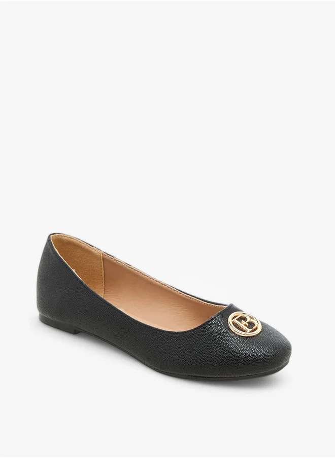 Flora Bella By Shoexpress Metal Accent Slip-On Ballerinas