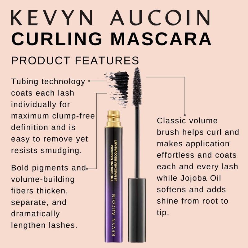Kevyn Aucoin ماسكارا كيفين أوكوين الملتفة، سوداء: فرشاة حجم كلاسيكية. تقنية الأنابيب. ارتداء طوال اليوم. خالية من التكتلات والتقشر. الخيار المفضل لفناني المكياج المحترفين للحصول على حجم ورموش كثيفة ومنفصلة. إزالة سهلة بالماء. سوداء 0.18 أونصة (عبوة من 1) - Image 3