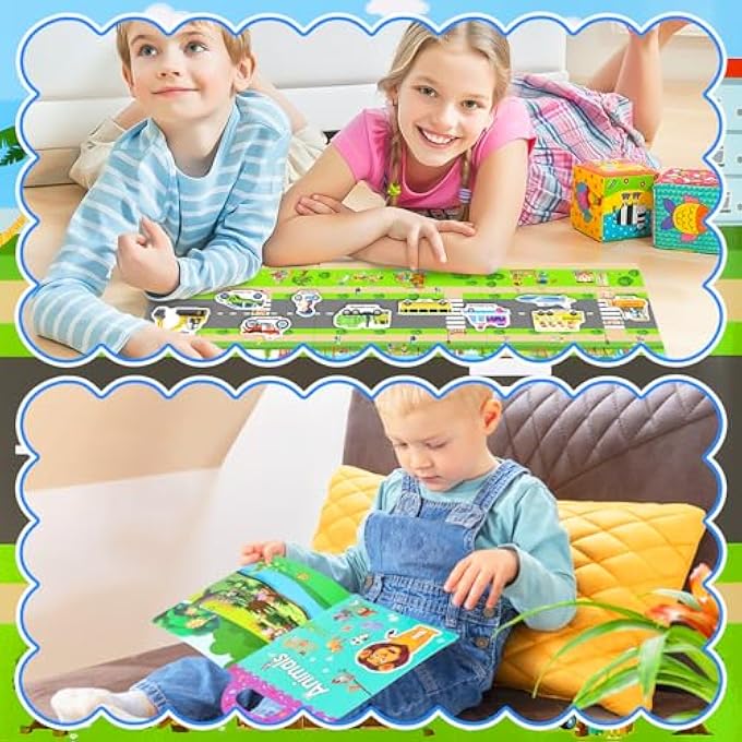 STICKER BOOK FOR CHILDREN, REUSABLE STICKER BOOK DINOSAUR, VEHICLE, ZOO, STICKERS FOR CHILDREN 3-6 GIRLS BOYS EDUCATIONAL LEARNING TOY (3 PACK - DINOSAUR, VEHICLE, ZOO) - Image 3