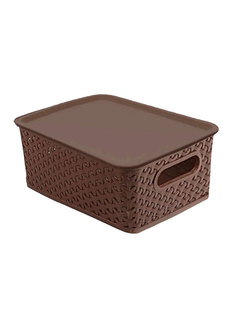 Kuber Industries Heart Home Plastic 2 Pieces Extra Small Size Multipurpose Solitaire Storage Basket with Lid Multi CTHH013824  - Image 4