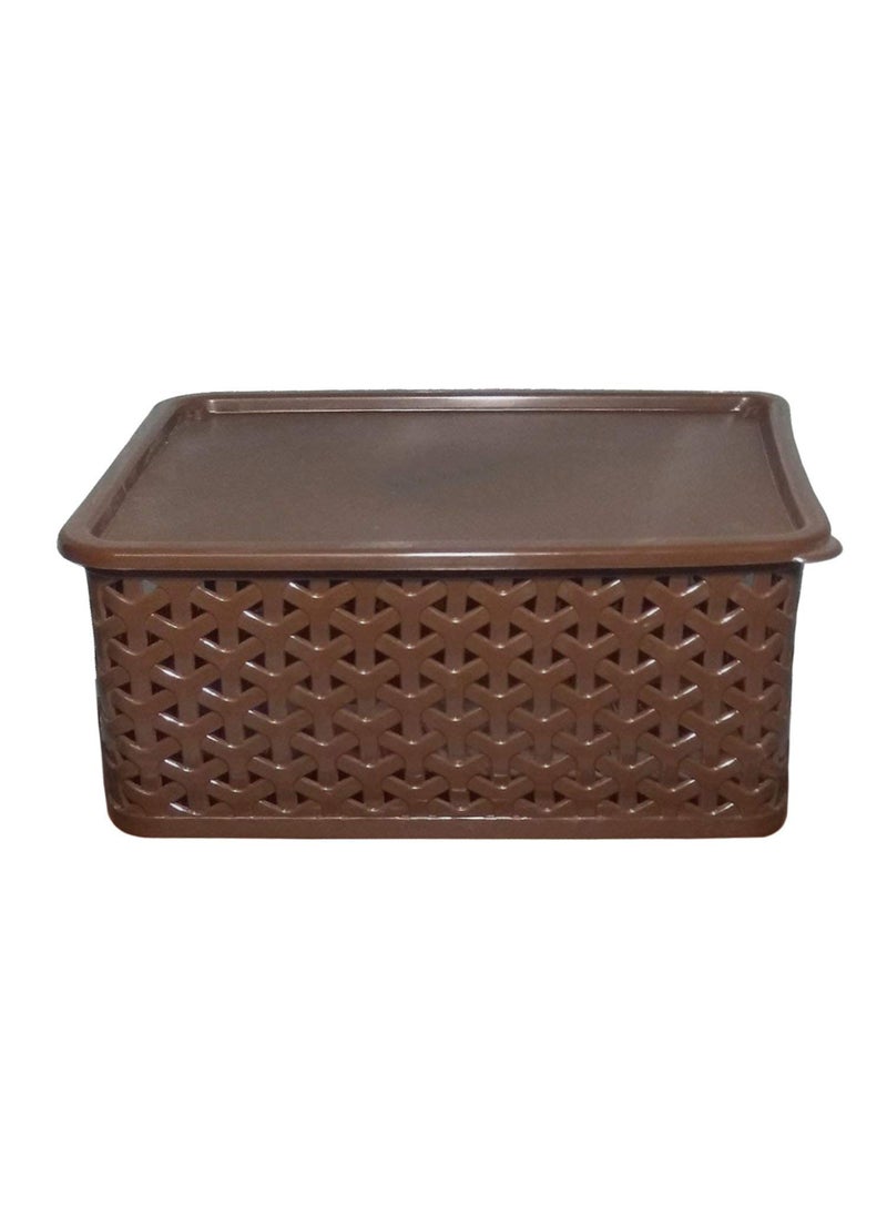 Kuber Industries Heart Home Plastic 2 Pieces Extra Small Size Multipurpose Solitaire Storage Basket with Lid Multi CTHH013824  - Image 5