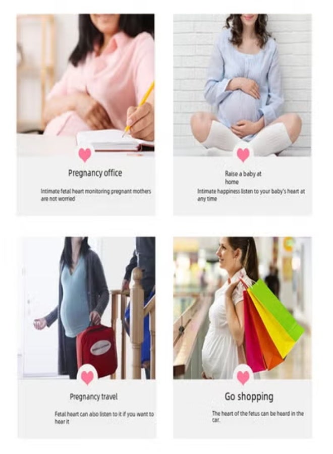 Portable, Mini Fetal Doppler Baby Heart Monitor, Ultrasound Device, for Pregnant Women, Built-in Speaker, Large Display (Pink) - Image 4