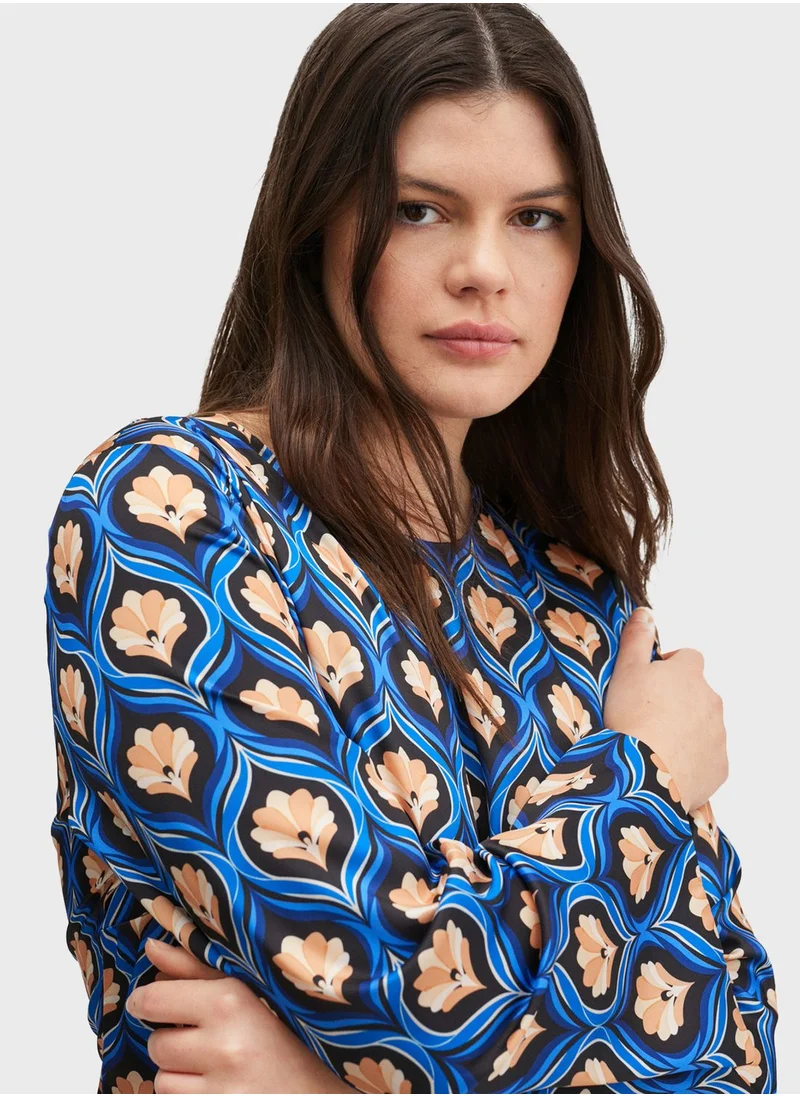 MANGO Printed Shift Dress