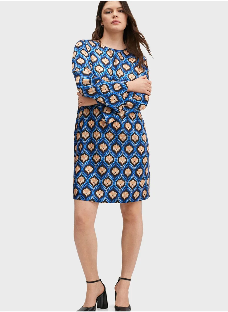 MANGO Printed Shift Dress