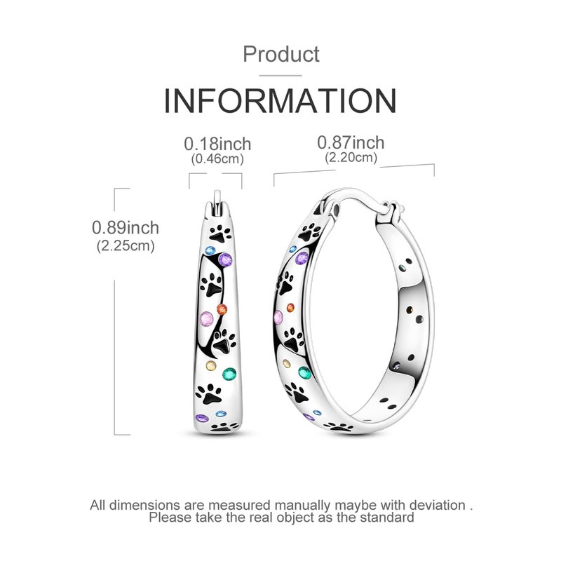 NARMO 925 Sterling Silver Hoops Colorful Pet Claws Earrings for Women - Image 3