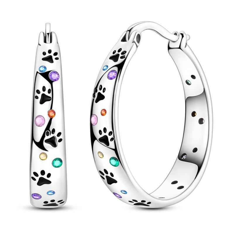 NARMO 925 Sterling Silver Hoops Colorful Pet Claws Earrings for Women - Image 1