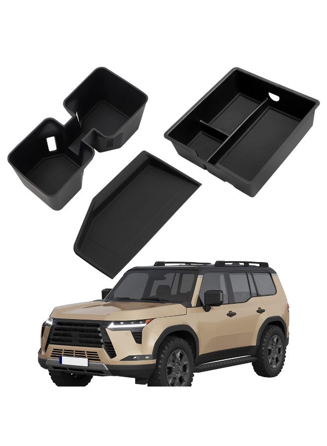 FETUSI 3PCS Center Console Organizer for 2024 2025 Lexus GX 550 – Wireless Charging Pad, Cup Holder Insert & Storage Tray – Lexus GX550 Accessories Interior Organizer (Not for Cool Box) - Image 1