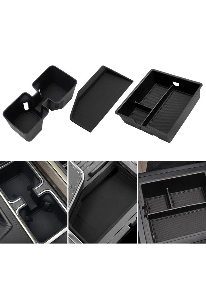 FETUSI 3PCS Center Console Organizer for 2024 2025 Lexus GX 550 – Wireless Charging Pad, Cup Holder Insert & Storage Tray – Lexus GX550 Accessories Interior Organizer (Not for Cool Box) - Image 2