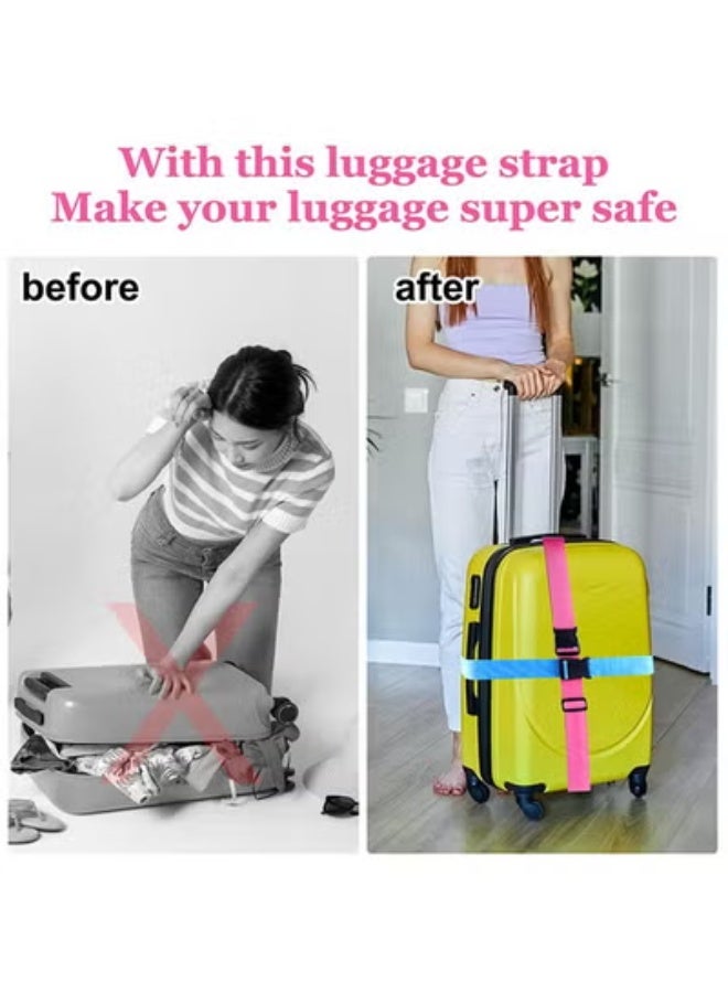 Peachjoy Luggage Straps Suitcase Belts Wide Adjustable Packing Straps Travel Accessories, Suitcase Belts, Packing Straps Travel Belts Accessories for Business Traveling Packing（6 PCS） - Image 5