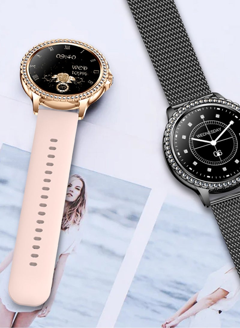 RollsTimi  SmartWatch for Android IOS, Bluetooth Call Fitness Tracker with Heart Rate Sleep Monitor Diamonds Inlay Surface Smartwatch 1.32" Full Screen Waterproof Fashion Women Watch  - Image 2