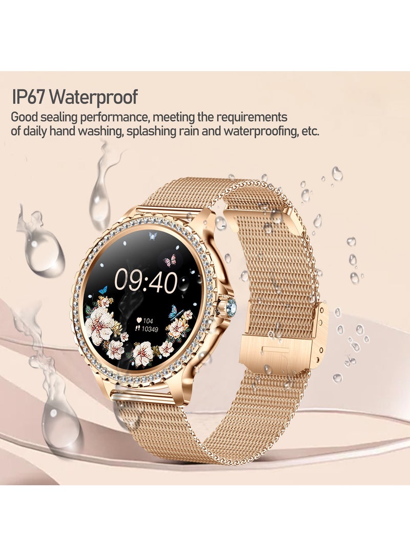 RollsTimi  SmartWatch for Android IOS, Bluetooth Call Fitness Tracker with Heart Rate Sleep Monitor Diamonds Inlay Surface Smartwatch 1.32" Full Screen Waterproof Fashion Women Watch  - Image 5