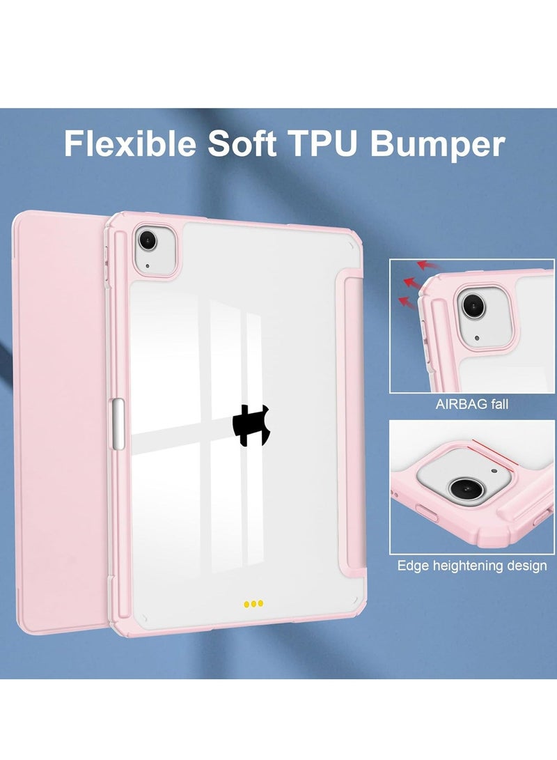 Compatible with iPad Air 13 Inch (M2) 2024 Case, Smart Slim Folio Stand Auto Sleep/Wake Cover, with Pencil Slot, Clear Transparent Back Shell for iPad Air 13 Inch (Pink) - Image 5
