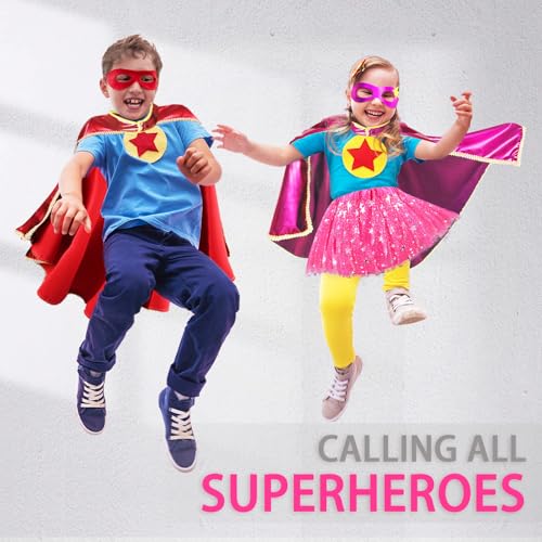 iROLEWIN Superhero-Capes for Kids Superhero-Costumes for Girls Toddler Princess Dress-Up Big-Sister-Gifts Christmas Party Toy - Image 2
