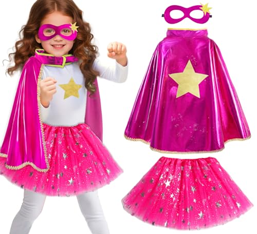 iROLEWIN Superhero-Capes for Kids Superhero-Costumes for Girls Toddler Princess Dress-Up Big-Sister-Gifts Christmas Party Toy - Image 1