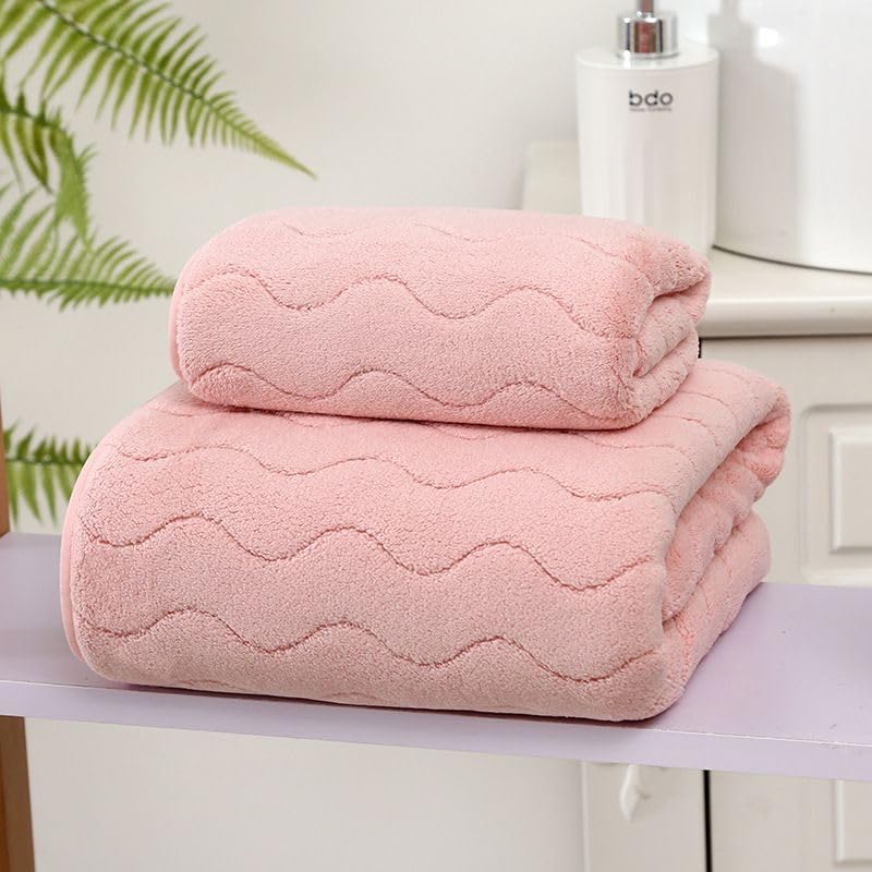 Reexplore Super Absorber Light Weight Microfiber Bathing Towel Soft Quick Dry Bath Towel for Men & Women with Hand Towel Combo -70 x 140cm + 35 X 70 cm, 350 GSM (1 Bath Towel + 1Hand Towel) - Image 1