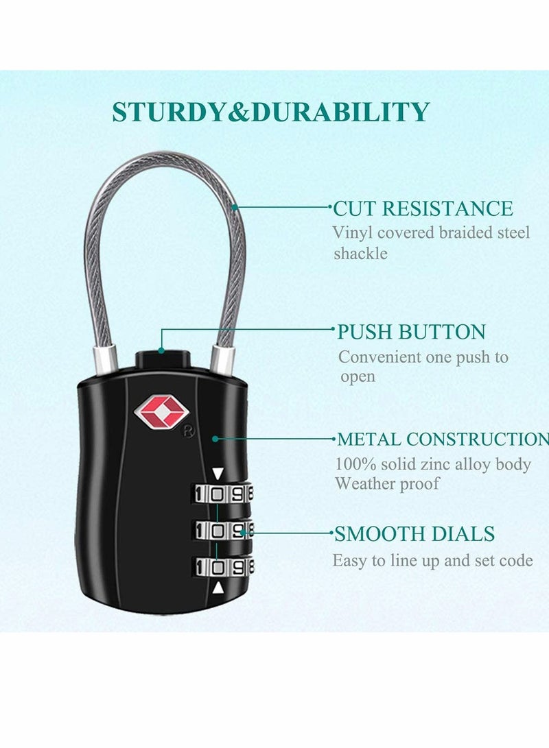 KASTWAVE Travel Luggage Locks 2 Pcs, Combination Padlock for Luggage, Suitcases, Backpacks, Duffle Bag Laptop Camera Bag - Image 5