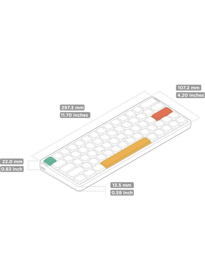 Nuphy Air60 V2 Portable Wireless Keyboard 60% Low Profile Mechanical Keyboard Support QMK/VIA Compatible with Windows/mac OS/Linux Supports Bluetooth 5.1/2.4GHz/Wired (USB-C) Grey-Gateron Blue Switch - Image 3