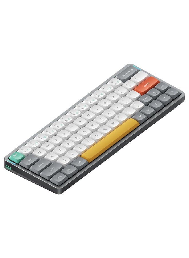 Nuphy Air60 V2 Portable Wireless Keyboard 60% Low Profile Mechanical Keyboard Support QMK/VIA Compatible with Windows/mac OS/Linux Supports Bluetooth 5.1/2.4GHz/Wired (USB-C) Grey-Gateron Blue Switch - Image 1