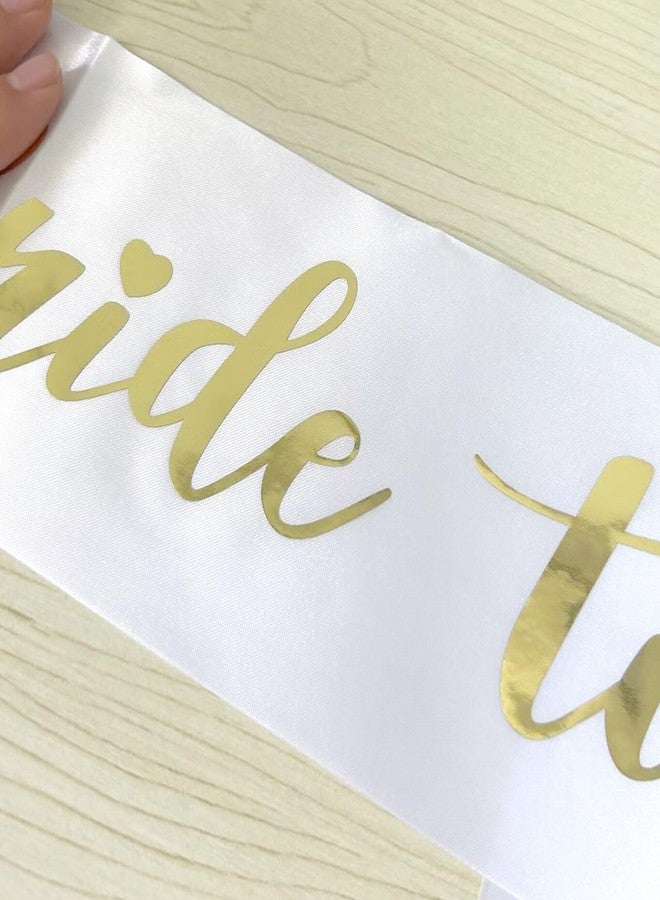 Luwigs Bride to Be Sash for Bridal Shower Bachelorette Party Wedding Engagement Party Favors Gift White Satin Sash with Rose Gold Foil Lettering - Image 5
