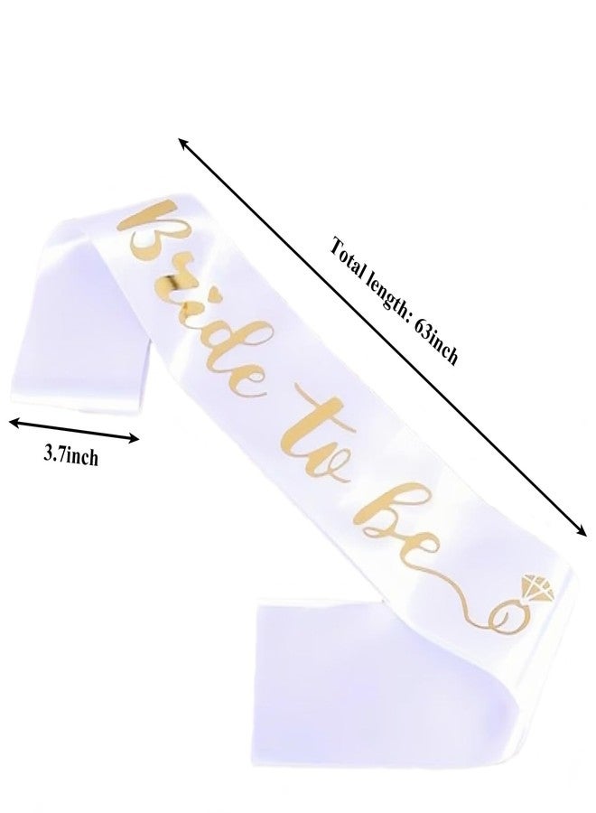 Luwigs Bride to Be Sash for Bridal Shower Bachelorette Party Wedding Engagement Party Favors Gift White Satin Sash with Rose Gold Foil Lettering - Image 2