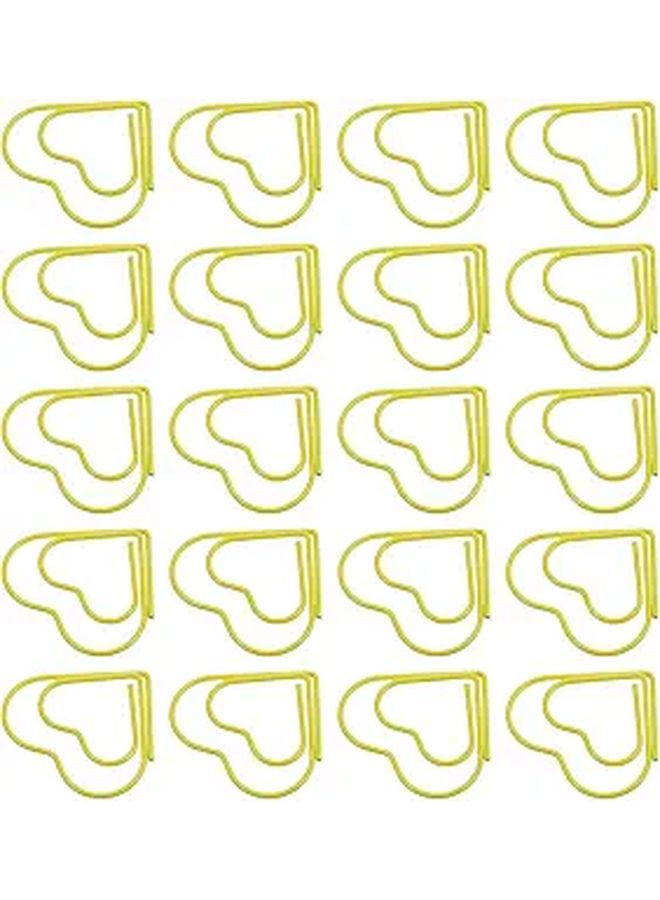 Gold Metal Heart Paper Clips 100 Pcs Small Bookmarks Office Supplies - Image 1