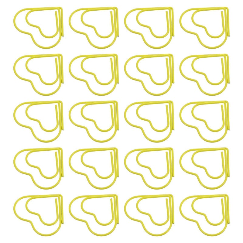 Gold Metal Heart Paper Clips 100 Pcs Small Bookmarks Office Supplies - Image 2