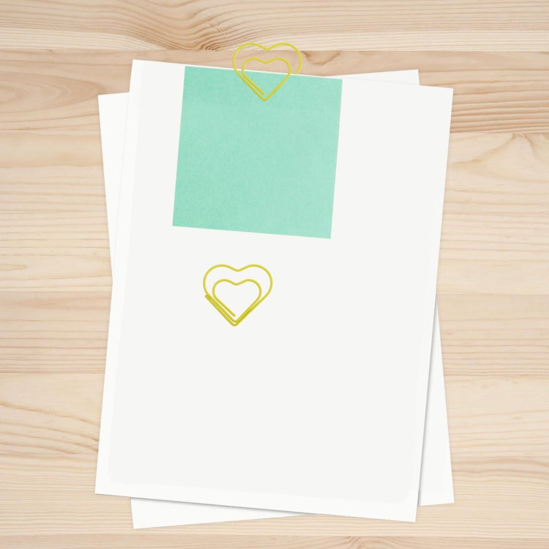 Gold Metal Heart Paper Clips 100 Pcs Small Bookmarks Office Supplies - Image 5