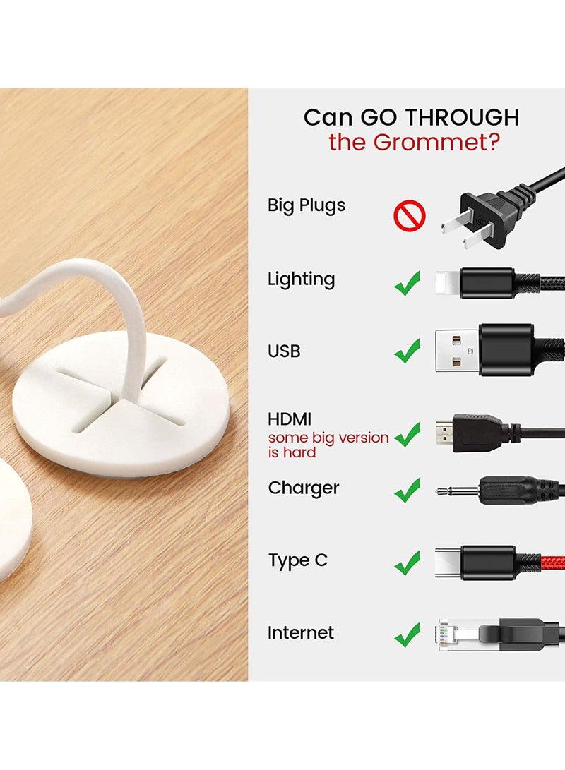 SYOSI Wire Hole Cover, SYOSI 20 Pieces 1 Inch Flexible Silicone Cable Cord Grommet for Desk, and Other Furnitures, Wire Organizer - Image 2