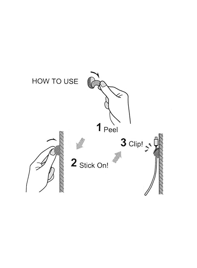 Green Tiger Set of 10 USB Cable Clips, Strong Adhesive Silicone Desktop Cable Organizer Wire Holder Multipurpose Cord Management Accessories for Home and Office（ Black） - Image 4