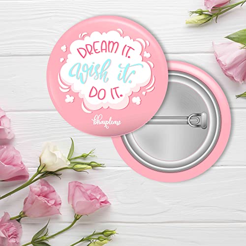 Bhai Please Multicolour Pin Badge (Pack of 9) Powerpuff, Girl Power, Dream It, Girls Rules World, Pizza Lover, Listening Music, Main Apni Favourite, My Kitchen My Rules, Eat Sleep Shoot - Image 4