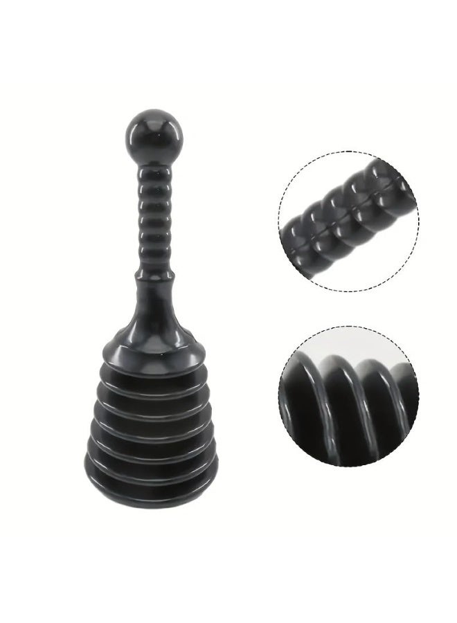 Heavy Duty Sink Drain Plunger Black, Powerful Bellows Plunger for Kitchen Sink, Bathroom Basin, Shower Floor Drain and Bathtub, Commercial & Household Unclogging Tool - Image 5
