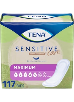 Tena TENA Incontinence Pads, Bladder Control & Postpartum for Women, Maximum Absorbency, Long, Sensitive Care - 117 Count 