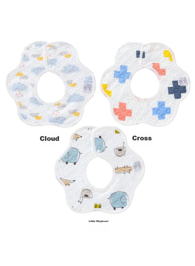 Babyface Tongyan Baby Drool Bib, Pure Cotton, Waterproof, Anti-spill Bib For Infants, Newborn Anti Bib, 360-degree Rotating Bib, 3-pack - Image 5